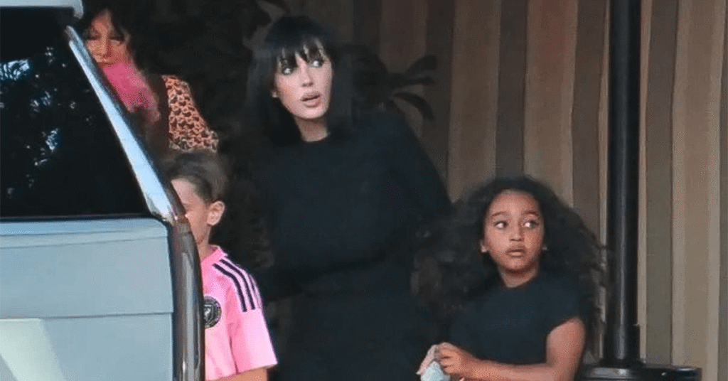 Bianca Censori Capri Pants Trend with Kanye West's Kids