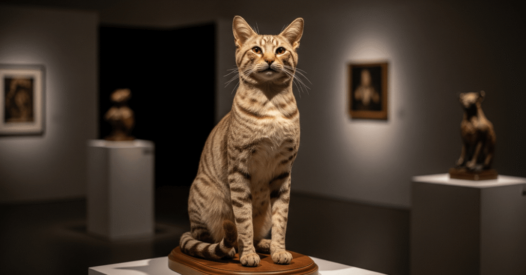 taxidermy cat